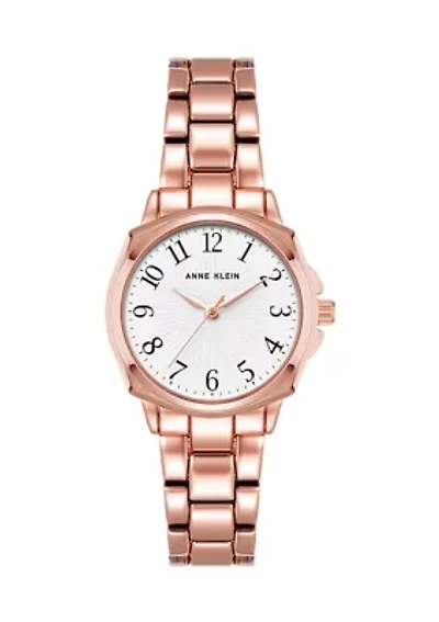 Women's 28 Millimeter Rose Gold-Tone Alloy Arabic Numeral Dial Bracelet Watch