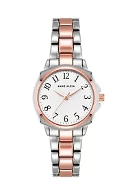 Women's Silver Tone and Rose Gold Tone Alloy Bracelet Watch