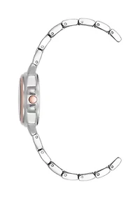 Women's Silver Tone and Rose Gold Tone Alloy Bracelet Watch