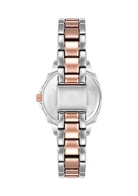 Women's Silver Tone and Rose Gold Tone Alloy Bracelet Watch