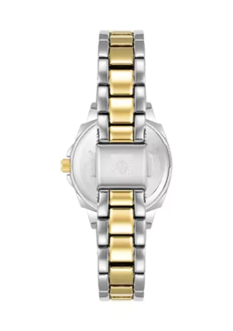 Women's Two Tone Metal Link Braelet Watch - 28 Millimeter