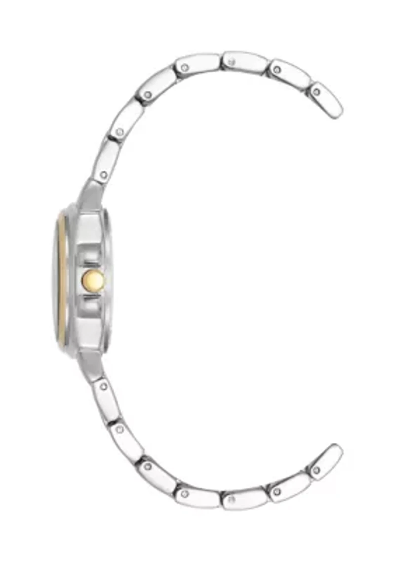 Women's Two Tone Metal Link Braelet Watch - 28 Millimeter