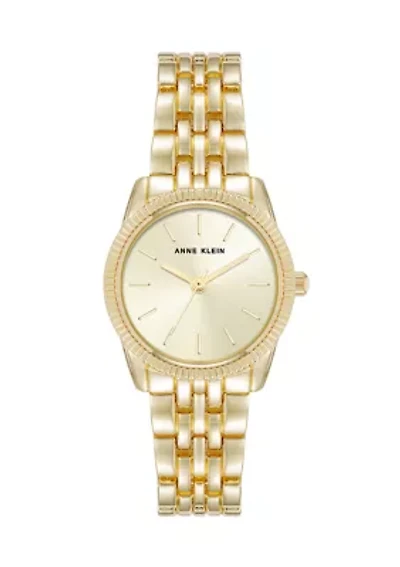 Quartz Casual Coin Edge Gold Tone Alloy Metal Watch