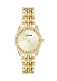 Quartz Casual Coin Edge Gold Tone Alloy Metal Watch