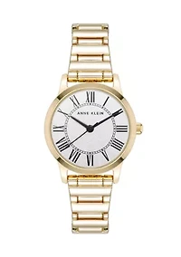 Quartz Signature Round Roman Numeral Alloy Metal Watch