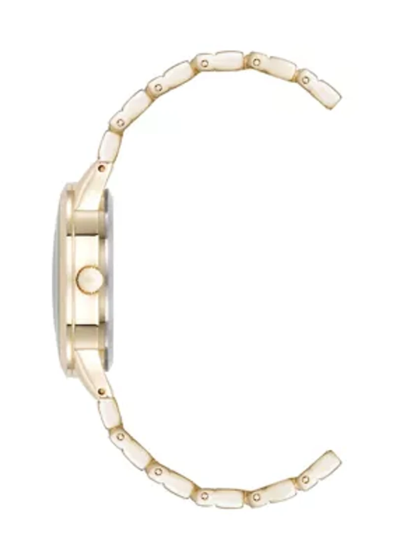 Quartz Signature Round Roman Numeral Alloy Metal Watch