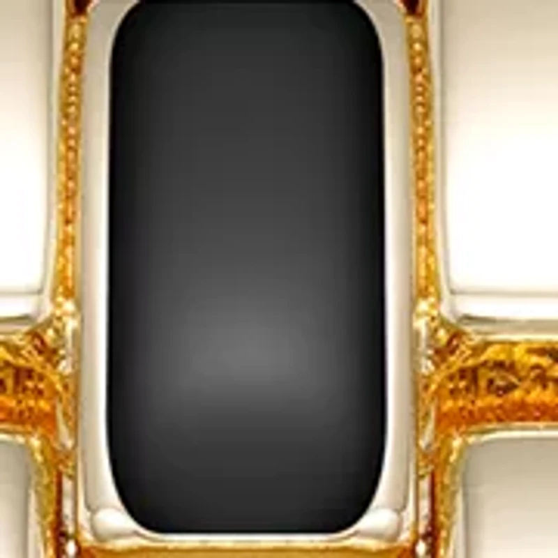 Black Enamel Gold Tone Analog Watch