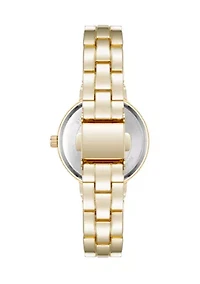 Black Enamel Gold Tone Analog Watch