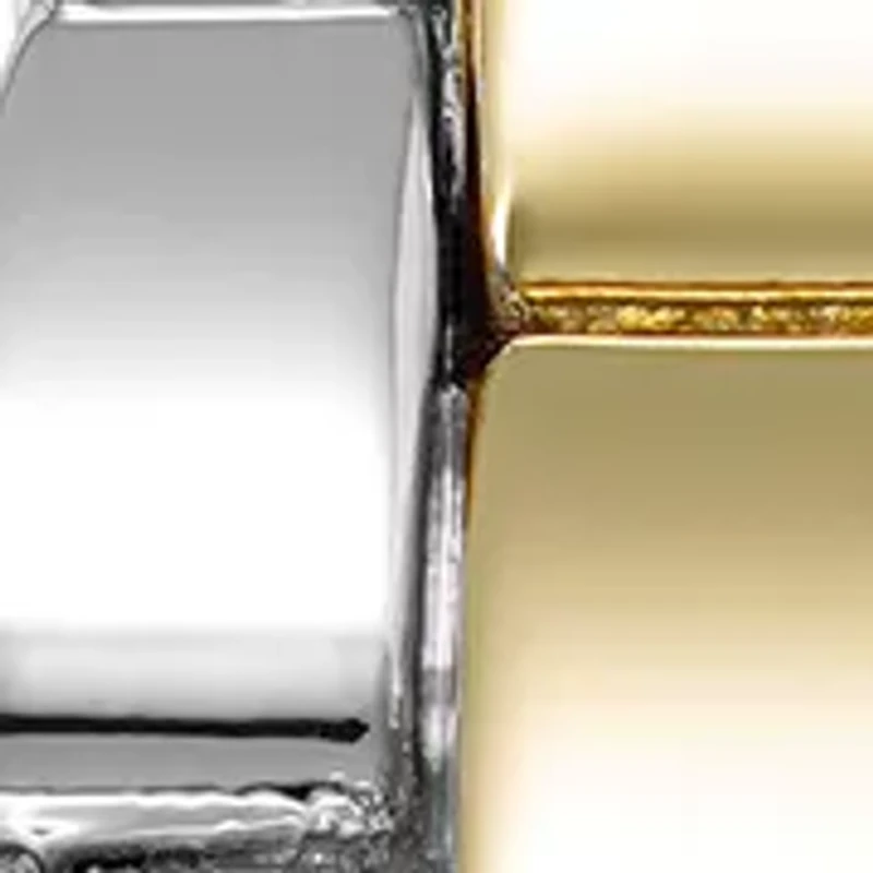 Quartz Two-Tone Alloy Link Bracelet Watch