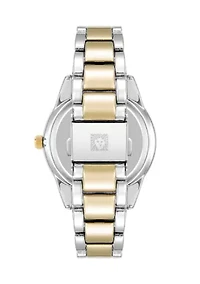 Quartz Two-Tone Alloy Link Bracelet Watch