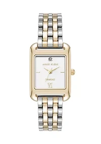 Quartz Two-Tone Alloy Link Bracelet Watch