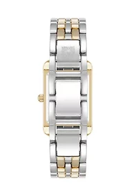 Quartz Two-Tone Alloy Link Bracelet Watch