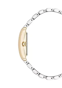 Quartz Two-Tone Alloy Link Bracelet Watch
