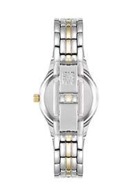 Quartz Two-Tone Alloy Link Bracelet Watch