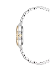 Quartz Two-Tone Alloy Link Bracelet Watch