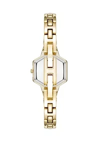 Gold Tone Black Dial Watch