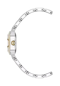 Quartz Petite Hexagonal Two-Tone Alloy Metal Bracelet Watch