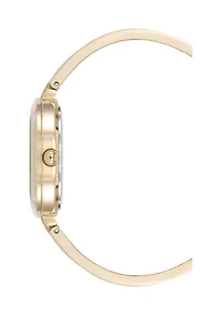 Quartz Interchangeable Bezel Gold-Tone Alloy Metal Watch Set