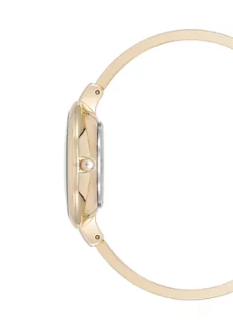 Black Gold Tone Watch and Bracelet Set