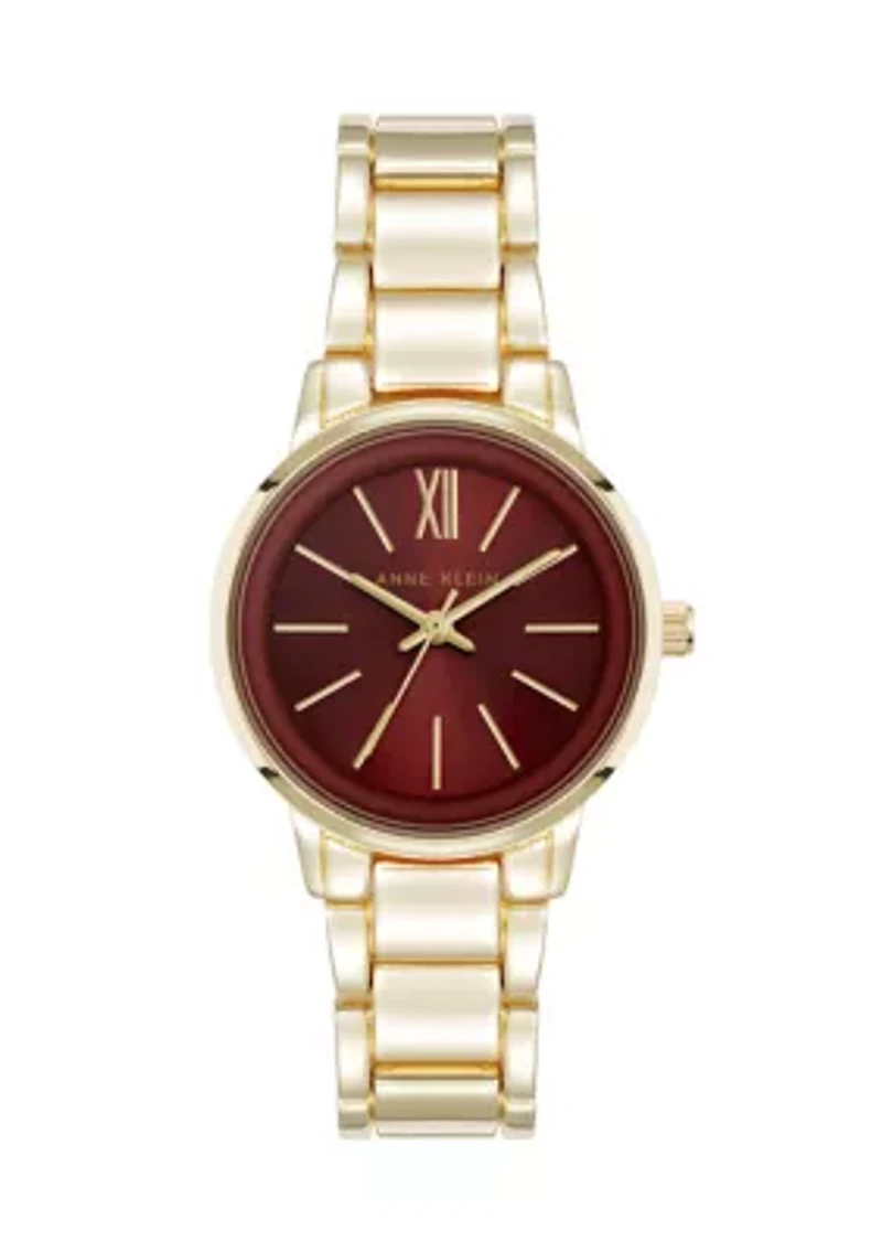 Quartz Minimalist Gold Tone Alloy Metal Watch