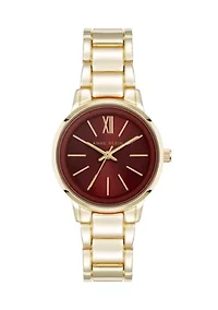 Quartz Minimalist Gold Tone Alloy Metal Watch