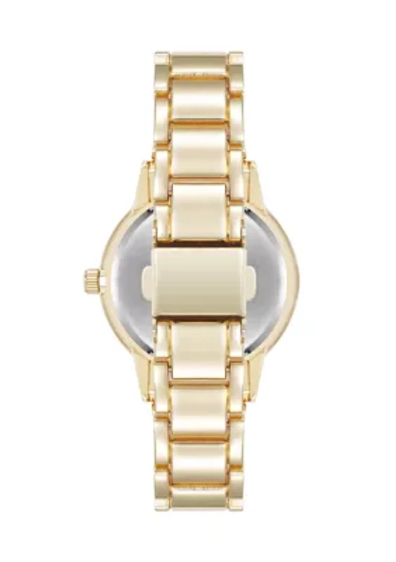 Quartz Minimalist Gold Tone Alloy Metal Watch