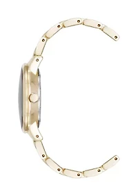 Quartz Minimalist Gold Tone Alloy Metal Watch