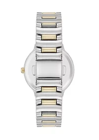 Women's Quartz Essential Round Two Tone Metal Alloy and Pink Dial Watch