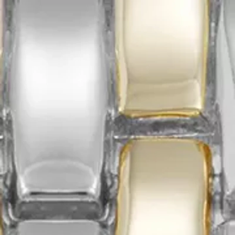 Quartz Round Roman Numeral Two-Tone Metal Alloy Watch