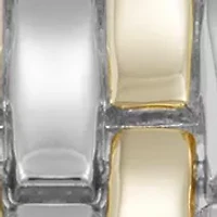 Quartz Round Roman Numeral Two-Tone Metal Alloy Watch