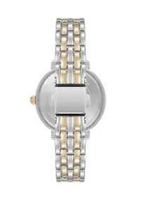 Quartz Round Roman Numeral Two-Tone Metal Alloy Watch