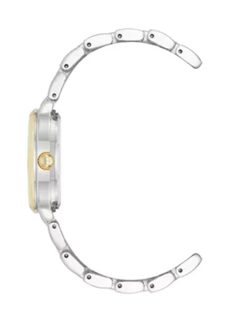 Quartz Classy Two Tone Metal Alloy 30 Millimeter Watch