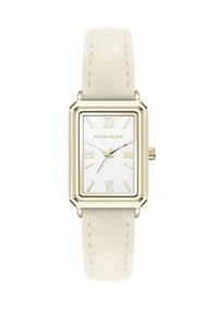 Quartz Casual PU Leather and Gold-Tone Metal Alloy Watch