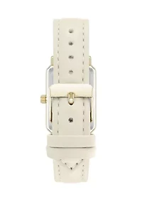 Quartz Casual PU Leather and Gold-Tone Metal Alloy Watch