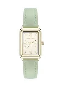 Quartz Casual PU Leather and Gold-Tone Metal Alloy Watch