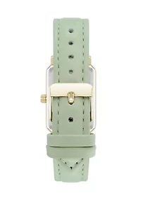 Quartz Casual PU Leather and Gold-Tone Metal Alloy Watch