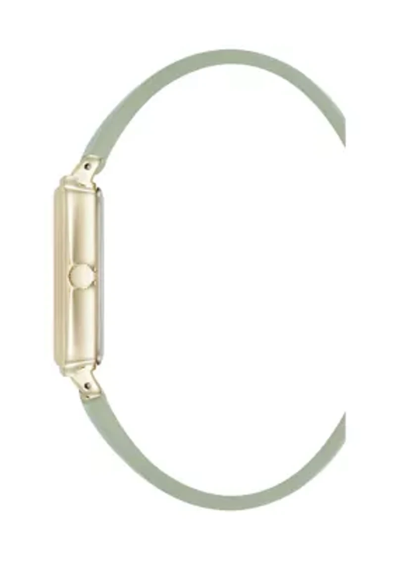 Quartz Casual PU Leather and Gold-Tone Metal Alloy Watch