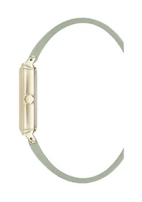 Quartz Casual PU Leather and Gold-Tone Metal Alloy Watch