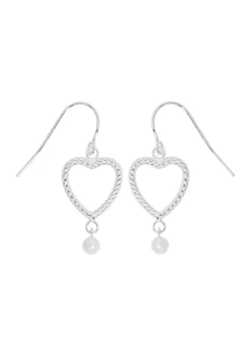 Sterling Silver Heart Teardrop Earrings