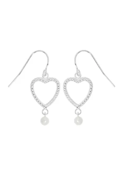Sterling Silver Heart Teardrop Earrings