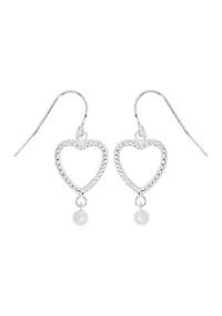 Sterling Silver Heart Teardrop Earrings