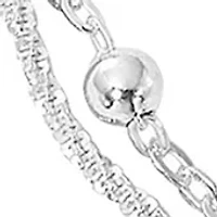 Sterling Silver Double Strand Italian Bracelet 