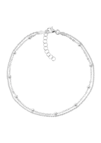 Sterling Silver Double Strand Italian Bracelet 