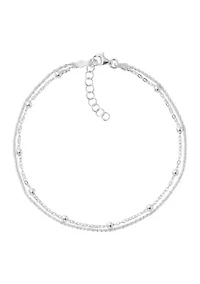 Sterling Silver Double Strand Italian Bracelet 