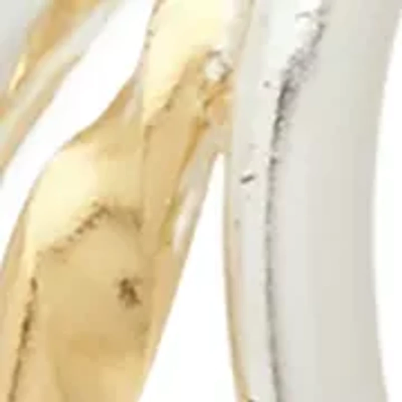 Two Tone Triple Hoop Earrings