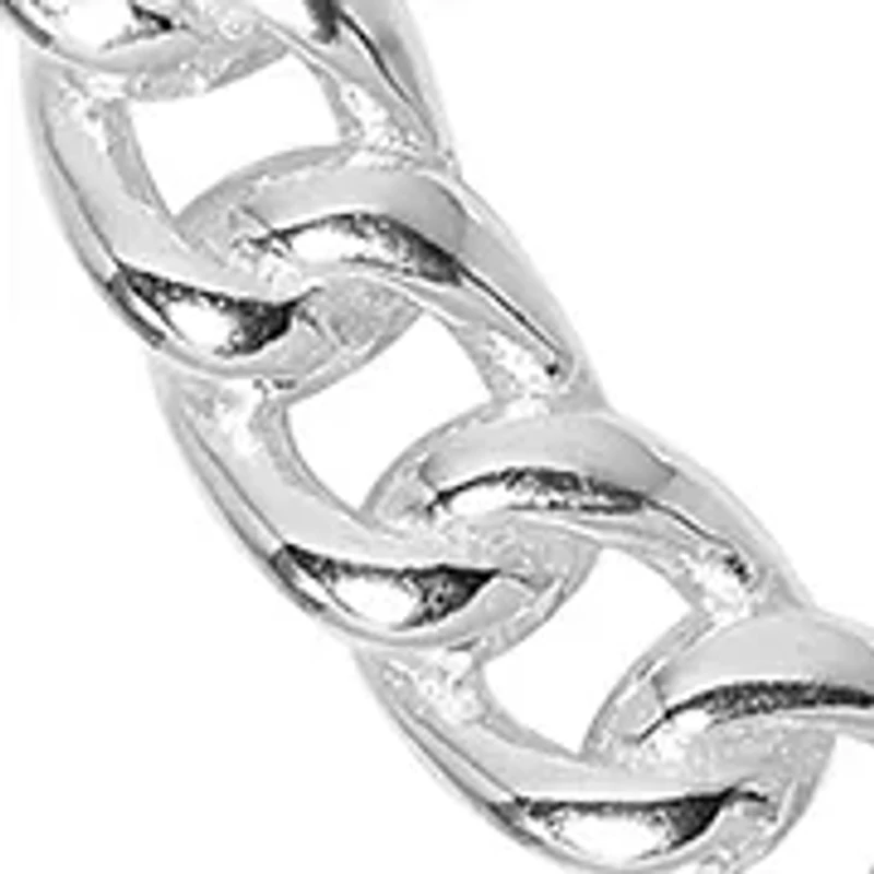 Silver Plated Chain Hoop Earrings