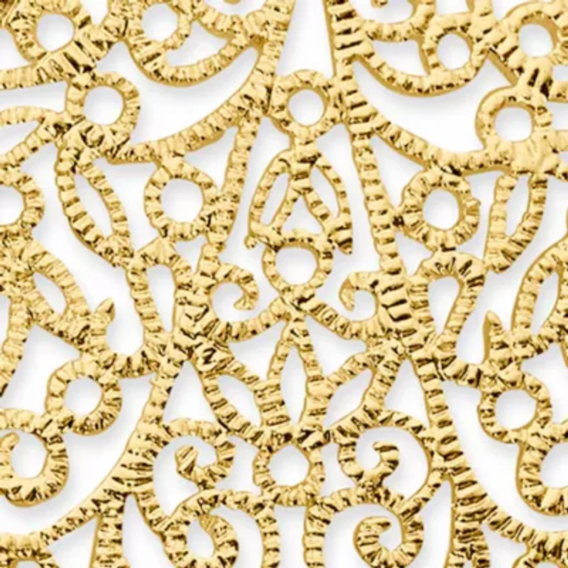 Gold Over Silver Plated Filigree Teardrop Earrings