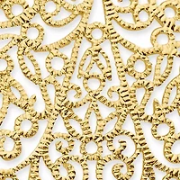 Gold Over Silver Plated Filigree Teardrop Earrings