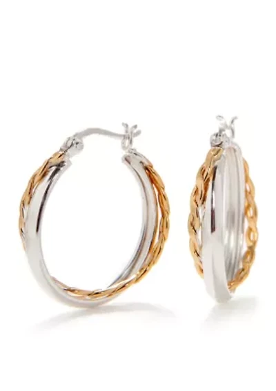 Gold Plated Double Hoop Earring
