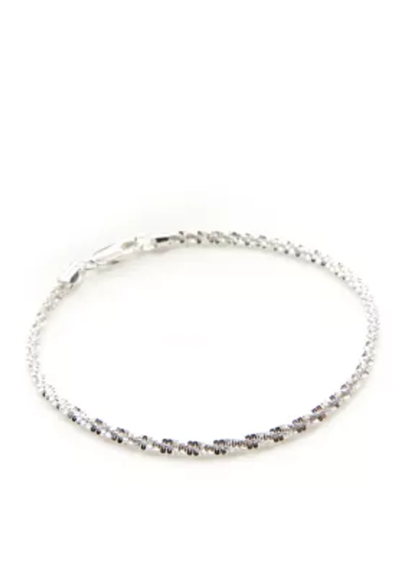 Silver Plated Fancy Rolo Chain Bracelet